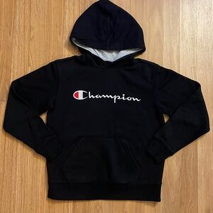 Champion Black Script Logo Hoodie Size M